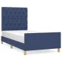 Estructura de cama con cabecero de tela azul 80x200 cm de vidaXL, Camas y somieres - Ref: Foro24-3125258, Precio: 163,68 €, D...
