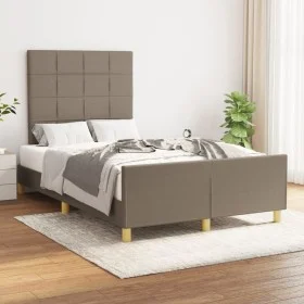 Bed frame with headboard in taupe gray fabric 120x200 cm by vidaXL, Beds and slatted bases - Ref: Foro24-3125045, Price: 168,...
