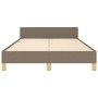 Bed frame with headboard in taupe gray fabric 120x200 cm by vidaXL, Beds and slatted bases - Ref: Foro24-3125045, Price: 169,...