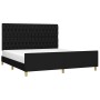 Bed frame with black fabric headboard 180x200 cm by vidaXL, Beds and slatted bases - Ref: Foro24-3125318, Price: 247,88 €, Di...