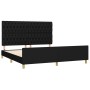 Bed frame with black fabric headboard 180x200 cm by vidaXL, Beds and slatted bases - Ref: Foro24-3125318, Price: 247,88 €, Di...