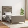 Bed frame with headboard in taupe gray fabric 90x200 cm by vidaXL, Beds and slatted bases - Ref: Foro24-3125272, Price: 169,6...