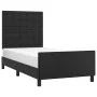 Bed frame with headboard black synthetic leather 100x200cm by vidaXL, Beds and slatted bases - Ref: Foro24-3125555, Price: 13...