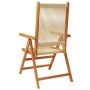Sillas de jardín reclinables 4 uds madera maciza acacia beige