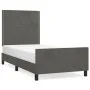 Dark gray velvet bed frame with headboard 100x200 cm by vidaXL, Beds and slatted bases - Ref: Foro24-3125679, Price: 120,15 €...