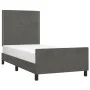 Dark gray velvet bed frame with headboard 100x200 cm by vidaXL, Beds and slatted bases - Ref: Foro24-3125679, Price: 120,15 €...