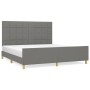 Bed frame with headboard dark gray fabric 180x200 cm by vidaXL, Beds and slatted bases - Ref: Foro24-3125074, Price: 230,13 €...