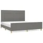 Bed frame with headboard dark gray fabric 180x200 cm by vidaXL, Beds and slatted bases - Ref: Foro24-3125074, Price: 224,13 €...