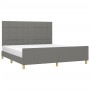 Bed frame with headboard dark gray fabric 180x200 cm by vidaXL, Beds and slatted bases - Ref: Foro24-3125074, Price: 230,13 €...