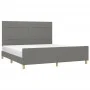 Bettgestell mit Kopfteil aus dunkelgrauem Stoff 180x200 cm von vidaXL, Betten und Lattenroste - Ref: Foro24-3125074, Preis: 2...