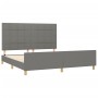 Bed frame with headboard dark gray fabric 180x200 cm by vidaXL, Beds and slatted bases - Ref: Foro24-3125074, Price: 230,13 €...