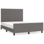 Bettgestell mit Kopfteil aus grauem Kunstleder 140x190 cm von vidaXL, Betten und Lattenroste - Ref: Foro24-3125571, Preis: 21...