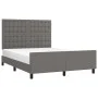 Bed frame with headboard gray synthetic leather 140x190 cm by vidaXL, Beds and slatted bases - Ref: Foro24-3125571, Price: 20...