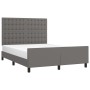 Bettgestell mit Kopfteil aus grauem Kunstleder 140x190 cm von vidaXL, Betten und Lattenroste - Ref: Foro24-3125571, Preis: 21...