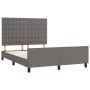 Bettgestell mit Kopfteil aus grauem Kunstleder 140x190 cm von vidaXL, Betten und Lattenroste - Ref: Foro24-3125571, Preis: 21...