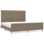 Bed frame with headboard in taupe gray fabric 160x200 cm by vidaXL, Beds and slatted bases - Ref: Foro24-3125069, Price: 210,...