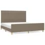 Bed frame with headboard in taupe gray fabric 160x200 cm by vidaXL, Beds and slatted bases - Ref: Foro24-3125069, Price: 226,...