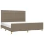 Bed frame with headboard in taupe gray fabric 160x200 cm by vidaXL, Beds and slatted bases - Ref: Foro24-3125069, Price: 226,...