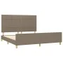 Bed frame with headboard in taupe gray fabric 160x200 cm by vidaXL, Beds and slatted bases - Ref: Foro24-3125069, Price: 226,...