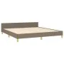 Bed frame with headboard in taupe gray fabric 160x200 cm by vidaXL, Beds and slatted bases - Ref: Foro24-3125069, Price: 226,...