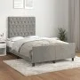 Light gray velvet bed frame with headboard 120x200cm by vidaXL, Beds and slatted bases - Ref: Foro24-3125928, Price: 185,75 €...