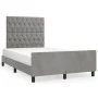Light gray velvet bed frame with headboard 120x200cm by vidaXL, Beds and slatted bases - Ref: Foro24-3125928, Price: 185,75 €...