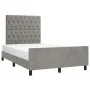 Light gray velvet bed frame with headboard 120x200cm by vidaXL, Beds and slatted bases - Ref: Foro24-3125928, Price: 185,75 €...