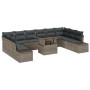 Conjunto de sofá de jardín 11 pcs Gris 100 x 55 x 73 cm
