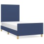 Bed frame with blue fabric headboard 80x200 cm by vidaXL, Beds and slatted bases - Ref: Foro24-3124853, Price: 158,81 €, Disc...