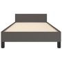 Bed frame with headboard gray synthetic leather 90x200 cm by vidaXL, Beds and slatted bases - Ref: Foro24-3125553, Price: 186...