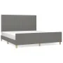 Bed frame with headboard dark gray fabric 180x200 cm by vidaXL, Beds and slatted bases - Ref: Foro24-3125236, Price: 238,47 €...