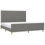 Bed frame with headboard dark gray fabric 180x200 cm by vidaXL, Beds and slatted bases - Ref: Foro24-3125236, Price: 243,89 €...