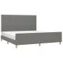 Bed frame with headboard dark gray fabric 180x200 cm by vidaXL, Beds and slatted bases - Ref: Foro24-3125236, Price: 238,47 €...