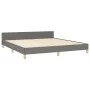 Bed frame with headboard dark gray fabric 180x200 cm by vidaXL, Beds and slatted bases - Ref: Foro24-3125236, Price: 238,47 €...