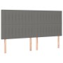 Bed frame with headboard dark gray fabric 180x200 cm by vidaXL, Beds and slatted bases - Ref: Foro24-3125236, Price: 243,89 €...
