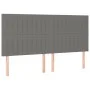 Bed frame with headboard dark gray fabric 180x200 cm by vidaXL, Beds and slatted bases - Ref: Foro24-3125236, Price: 238,47 €...