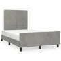 Estructura de cama con cabecero terciopelo gris claro 120x200cm de vidaXL, Camas y somieres - Ref: Foro24-3125745, Precio: 15...