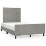 Light gray velvet bed frame with headboard 120x200cm by vidaXL, Beds and slatted bases - Ref: Foro24-3125745, Price: 160,40 €...