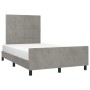 Light gray velvet bed frame with headboard 120x200cm by vidaXL, Beds and slatted bases - Ref: Foro24-3125745, Price: 160,40 €...