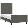 Estructura cama con cabecero terciopelo gris oscuro 100x200 cm de vidaXL, Camas y somieres - Ref: Foro24-3125618, Precio: 121...