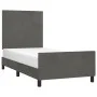 Estructura cama con cabecero terciopelo gris oscuro 100x200 cm de vidaXL, Camas y somieres - Ref: Foro24-3125618, Precio: 116...