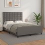 Bed frame with headboard gray synthetic leather 140x200cm by vidaXL, Beds and slatted bases - Ref: Foro24-3125577, Price: 219...