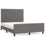 Bed frame with headboard gray synthetic leather 140x200cm by vidaXL, Beds and slatted bases - Ref: Foro24-3125577, Price: 209...