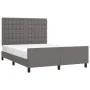 Bed frame with headboard gray synthetic leather 140x200cm by vidaXL, Beds and slatted bases - Ref: Foro24-3125577, Price: 209...