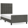 Dark gray velvet bed frame with headboard 100x200 cm by vidaXL, Beds and slatted bases - Ref: Foro24-3125984, Price: 127,39 €...