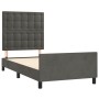 Dark gray velvet bed frame with headboard 100x200 cm by vidaXL, Beds and slatted bases - Ref: Foro24-3125984, Price: 127,39 €...