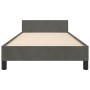 Dark gray velvet bed frame with headboard 100x200 cm by vidaXL, Beds and slatted bases - Ref: Foro24-3125984, Price: 127,39 €...