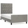 Light gray velvet bed frame with headboard 80x200 cm by vidaXL, Beds and slatted bases - Ref: Foro24-3125904, Price: 162,20 €...