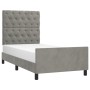 Light gray velvet bed frame with headboard 80x200 cm by vidaXL, Beds and slatted bases - Ref: Foro24-3125904, Price: 164,48 €...