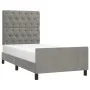 Light gray velvet bed frame with headboard 80x200 cm by vidaXL, Beds and slatted bases - Ref: Foro24-3125904, Price: 162,20 €...